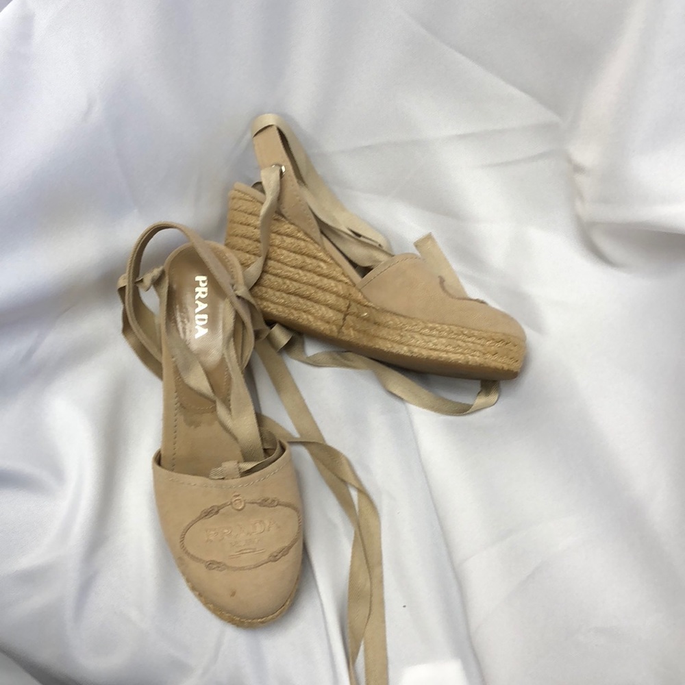Lace up Prada wedges